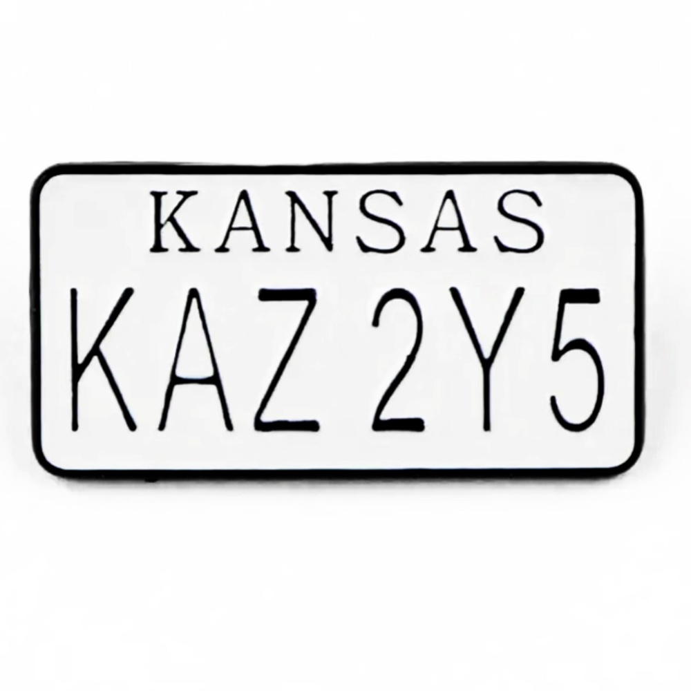 SUPERNATURAL IMPALA KS LICENSE PLATE ‘KAZ 2Y5’ ENAMEL PIN LAPEL PIN BROOCH NWT - Picture 9 of 14